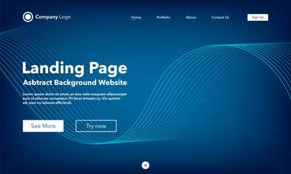 gradient abstract background landing page vector image
