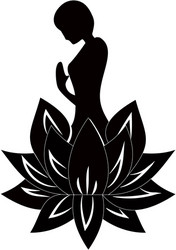 Lotos woman pray meditation yoga vector