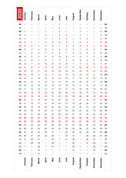 One row vertical calendar 2020 monday first day vector