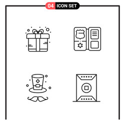 set 4 line style icons for web and mobile vector image