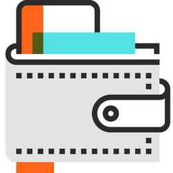 wallet flat line web icon concept vector image