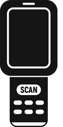 barcode scanner monitor icon simple style vector