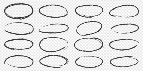 circle line sketch icon in hand drawn style vector image