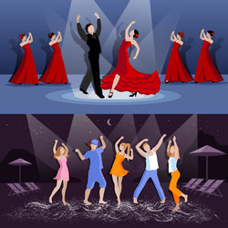 Dancing people compositions Royalty Free Vector Image