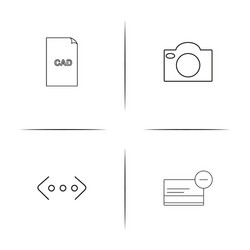 files and folders sign simple linear icons set vector image