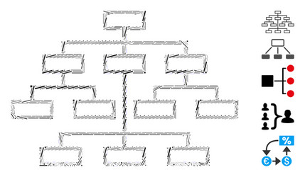 line mosaic algorithm tree icon vector image