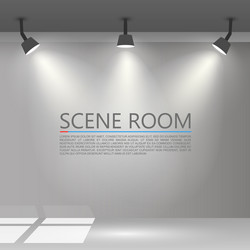 Room with a light source vector