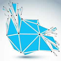 3d low poly object with black connected lines vector image