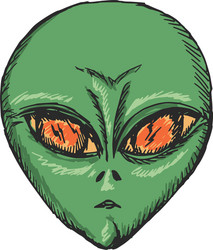 Alien head isolated white background design Vector Image