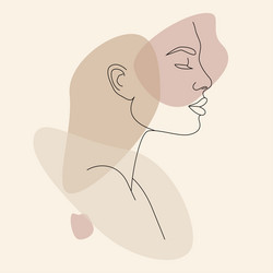 contour of the face a poster with an abstract vector image