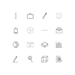 Creative process and design linear thin icons set vector