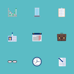 Flat icons calendar clock task list and other vector