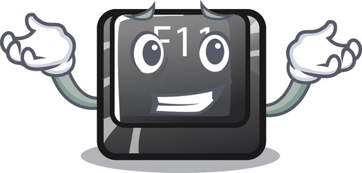 Grinning f11 button in character shape vector