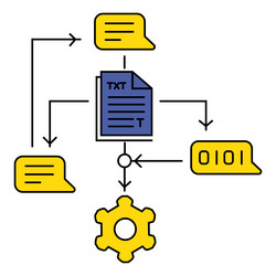 text processing ai flowchart icon design vector image