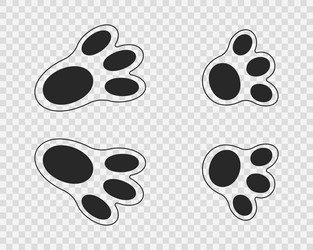 bunny feet print cute black rabbit paws Vector Image