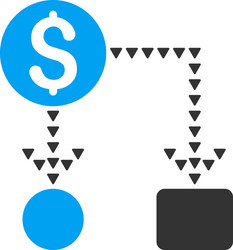 Cashflow scheme flat symbol Royalty Free Vector Image