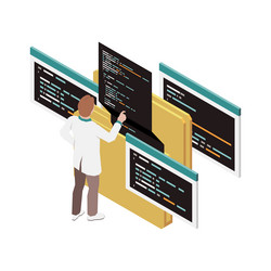 code in folders composition vector image