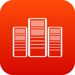 database servers icon digital red vector image