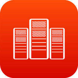 Database servers icon digital red vector