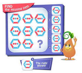 find the missing item hexagon iq vector image