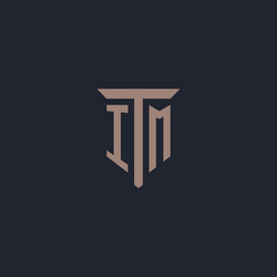 im initial logo monogram with pillar icon design vector image