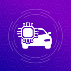 Microchip and a car icon vector