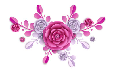 peony blossom and abstract florals pattern Vector Image