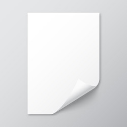 realistic blank paper sheet with shadow in a4 vector image