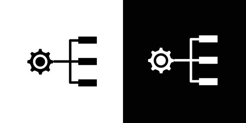 workflow process icon isolated flat in outline vector image