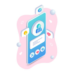 dating app user profile on mobile phone screen vector image