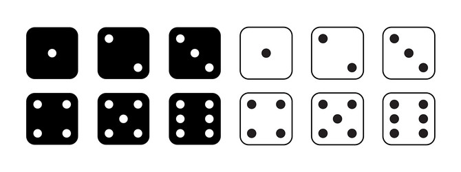 game dice icon with side of cube from one to six vector image