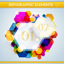 Info graphic hexagonal paper elements on abstract vector