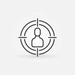 man in aim target outline audience vector image