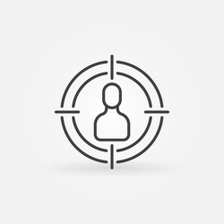 man in aim target outline audience vector