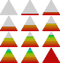 Progress bars set pyramids vector