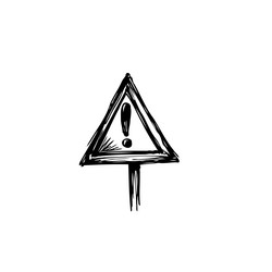 simple line art of a triangular warning sign vector image
