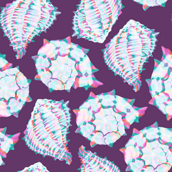 white and pearly shells seamless pattern vector image