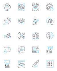 computer software linear icons set code program vector image