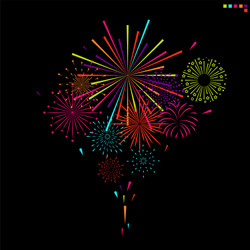firework happy new year festive background design vector image
