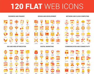 flat web icons vector image