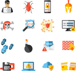 Hacking elements icon set vector