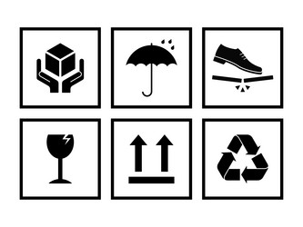 minimalist fragile symbol set vector image