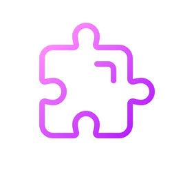 puzzle piece pixel perfect gradient linear ui icon vector image