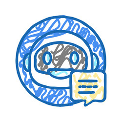 robot chat bot icon doodle vector image