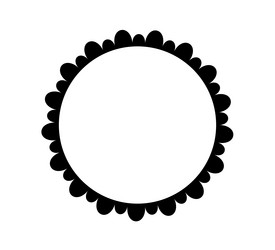 scalloped edge circle frame simple round vector image