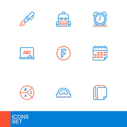 set line file document protractor grid pie chart vector image