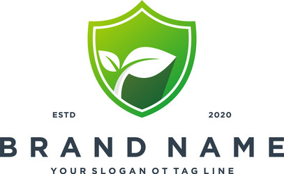 Shield leaf logo design Royalty Free Vector Image
