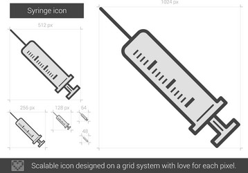 syringe line icon vector