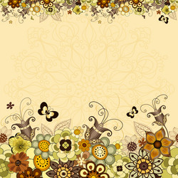 vintage floral frame vector