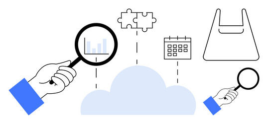 cloud technology integration with analytics vector image